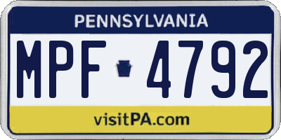 PA license plate MPF4792