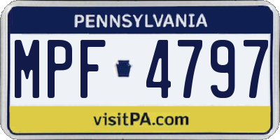 PA license plate MPF4797