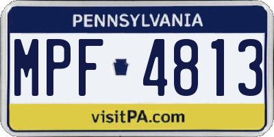PA license plate MPF4813