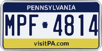 PA license plate MPF4814