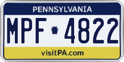 PA license plate MPF4822