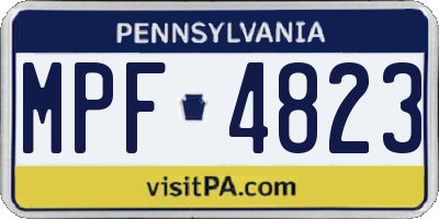 PA license plate MPF4823