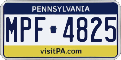 PA license plate MPF4825