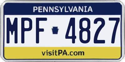 PA license plate MPF4827