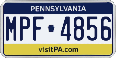 PA license plate MPF4856