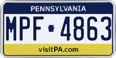 PA license plate MPF4863