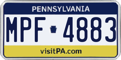 PA license plate MPF4883
