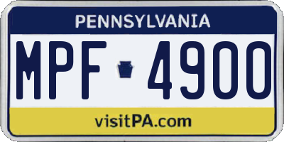 PA license plate MPF4900