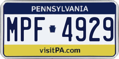 PA license plate MPF4929