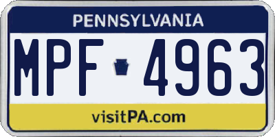 PA license plate MPF4963