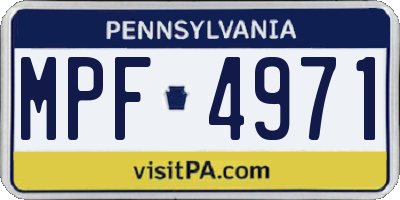 PA license plate MPF4971