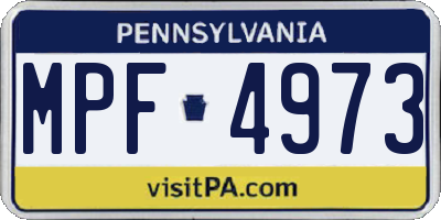 PA license plate MPF4973
