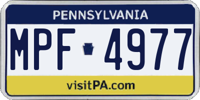 PA license plate MPF4977