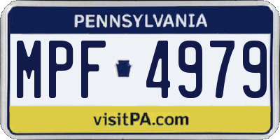PA license plate MPF4979