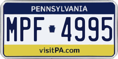 PA license plate MPF4995