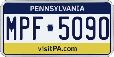 PA license plate MPF5090