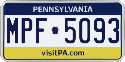 PA license plate MPF5093