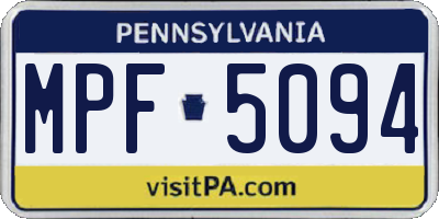 PA license plate MPF5094