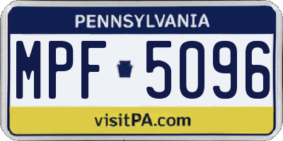 PA license plate MPF5096