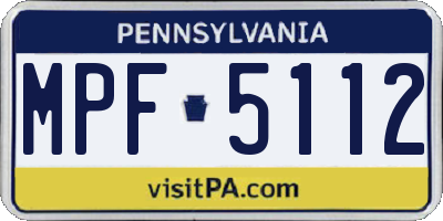PA license plate MPF5112