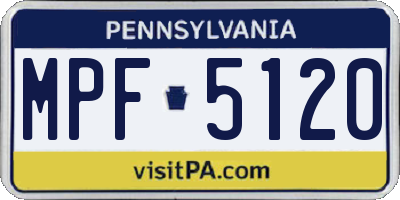 PA license plate MPF5120