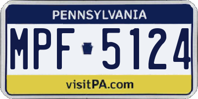 PA license plate MPF5124