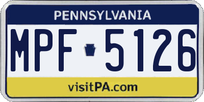 PA license plate MPF5126