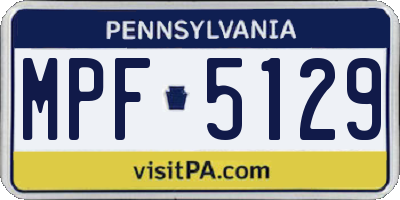 PA license plate MPF5129