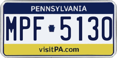 PA license plate MPF5130