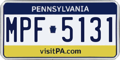 PA license plate MPF5131