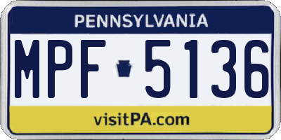 PA license plate MPF5136