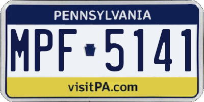 PA license plate MPF5141