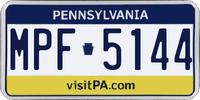 PA license plate MPF5144