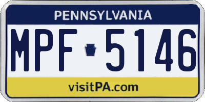 PA license plate MPF5146