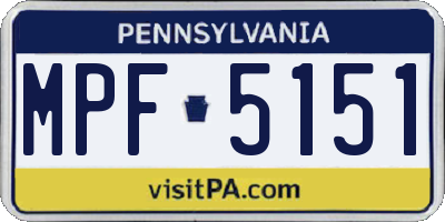 PA license plate MPF5151