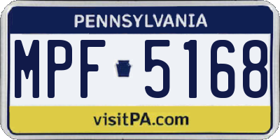 PA license plate MPF5168