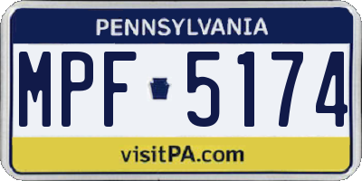 PA license plate MPF5174
