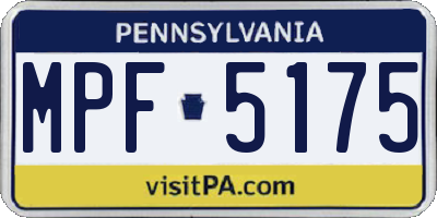 PA license plate MPF5175