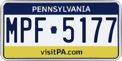 PA license plate MPF5177
