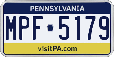 PA license plate MPF5179