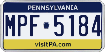 PA license plate MPF5184