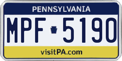 PA license plate MPF5190