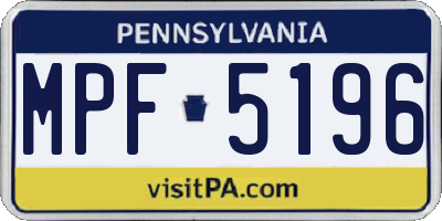 PA license plate MPF5196