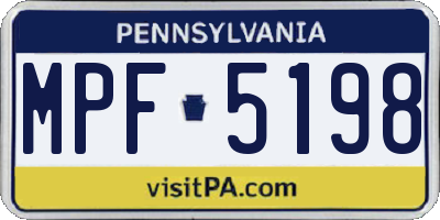 PA license plate MPF5198