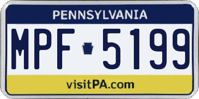 PA license plate MPF5199