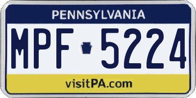 PA license plate MPF5224