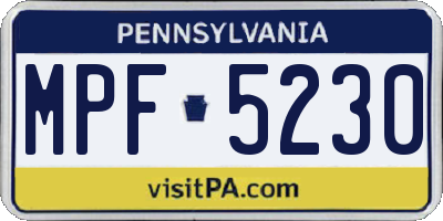 PA license plate MPF5230