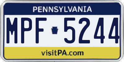 PA license plate MPF5244