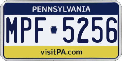 PA license plate MPF5256