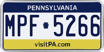 PA license plate MPF5266